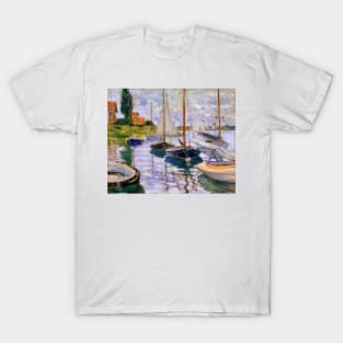 Sailboats on the Seine at Petit - Gennevilliers by Claude Monet T-Shirt